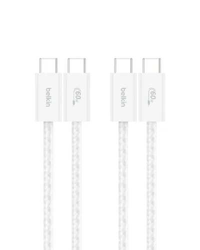 Vista 10 de Belkin Cable USB C a USB C, 3.3 pies, 60 W, cargador tipo C, cable de carga para iPhone, suave, trenzado, flexible para iPhone 16, Galaxy S25, Pixel