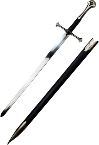 Vista 2 de Espada medieval a una mano, hoja sin brillo. Para colección, regalo, espectáculo, feria, cosplay y LARP