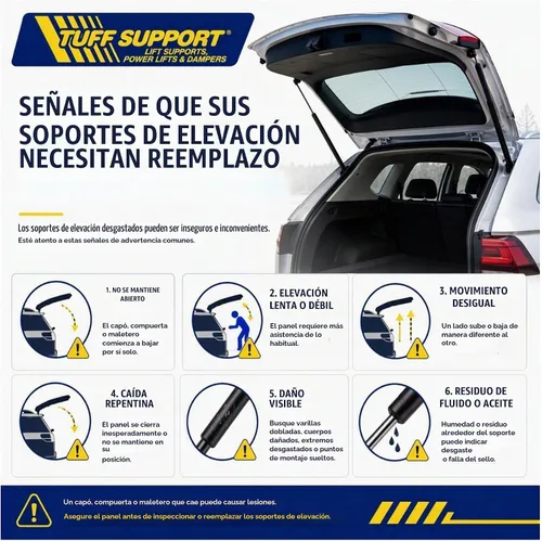 Vista 4 de Tuff Support 1 pieza (derecha) soporte de elevación de la puerta trasera 2014 a 2015 Jeep Grand Cherokee con elevación eléctrica