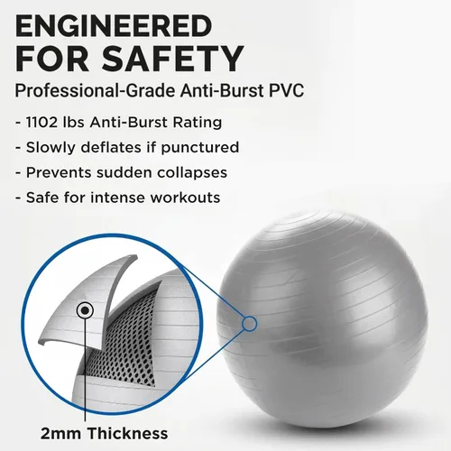 Vista 2 de Amber Fight Gear Pelota ISO de fitness para fuerza central, equilibrio y estabilidad, pelota de ejercicio antiestallido para yoga, pilates y terapia