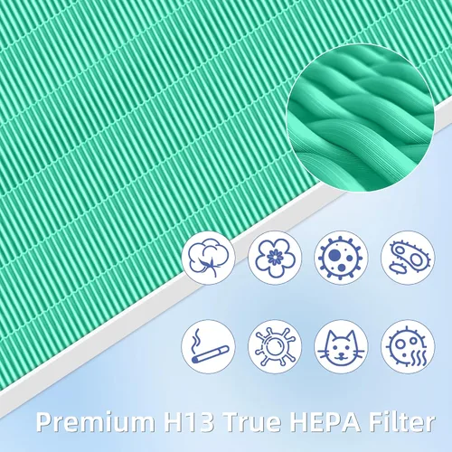Vista 5 de Paquete de 4 filtros H de repuesto de absorción de toxinas HEPA 116130 para purificador de aire Winix 5500-2 Am80 Plasmawave filtro HEPA verdadero