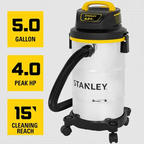 Vista 4 de Aspiradora Stanley 4 HP para uso en seco o mojado, SL18130, 116.00 volts