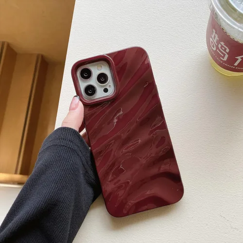 Vista 2 de Funda de teléfono con patrón de ondas de agua compatible con iPhone 14 Plus/15 Plus, bonita funda de lujo con forma de onda para mujeres y hombres