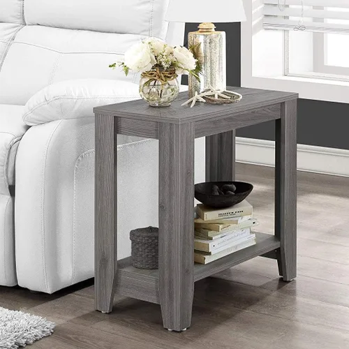 Vista 2 de Monarch Specialties mesa de lámpara lateral decorativa, 24 x 12 x 22 pulgadas, gris