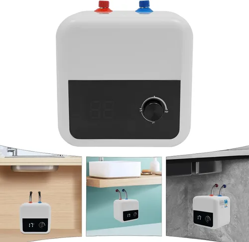 Vista 9 de Calentador de agua para tanque, 1500 W, 2.11 galones, calentador de agua eléctrico, mini tanque, calentador de agua de almacenamiento montado