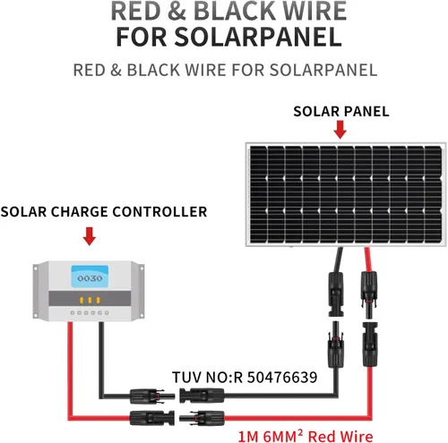 Vista 3 de SIYAN Cable de extensión solar de 3 pies 10 AWG con conector hembra y macho adaptador de cable solar resistente a la intemperie para paneles