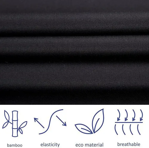 Vista 5 de Gollnwe Camisa de vestir elástica de bambú para hombre con puños franceses