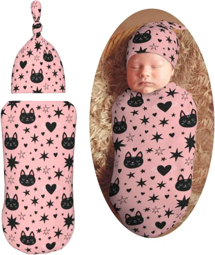 Vista 12 de Manta de bebé para recién nacido con gorro, saco de dormir suave para bebé, elástico y ajustable, mantas para recibir