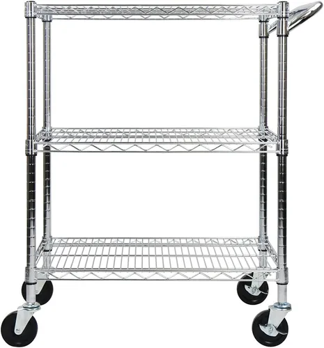Vista 3 de Oceanstar Carrito multiusos resistente de 3 niveles, cromado