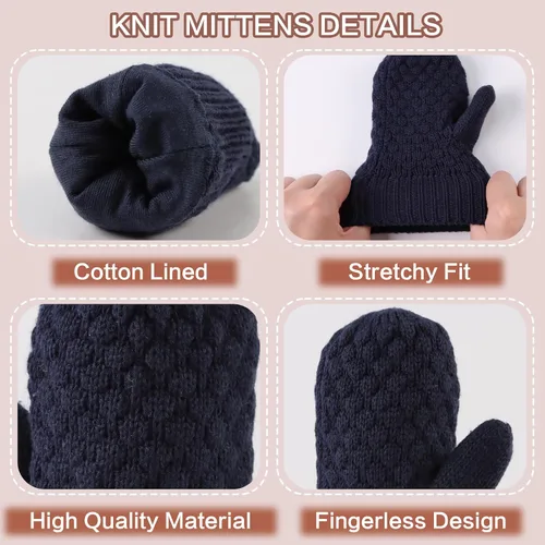 Vista 3 de Guantes de punto para bebés, niños y niñas, guantes de invierno para recién nacidos, guantes de 0 a 3 años
