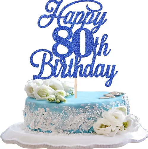 Vista 38 de Rsstarxi 1 paquete de decoración para tarta de cumpleaños 8 con purpurina negra de 8 años y fabulosos saludos a 8 años de edad, para celebrar el 8º