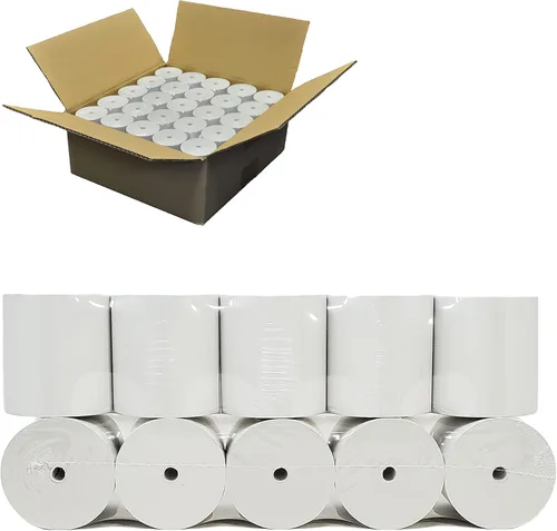 Vista 2 de 55 GSM Coreless - 3-1/8" x273' (50 rollos) Papel de impresora térmica de recibos de punto de venta sin BPA BuyRegisterRolls