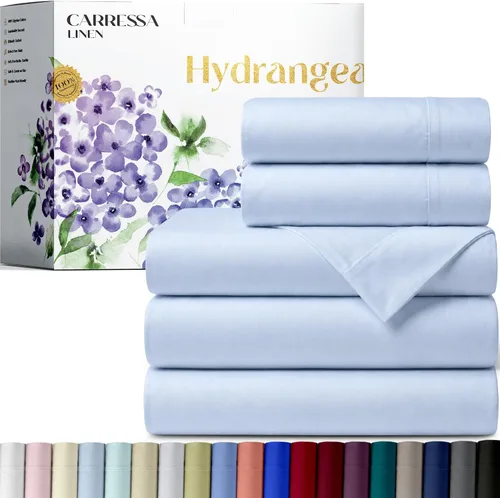 Vista 87 de Carressa Linen - Juego de sábanas 100% algodón de 600 hilos