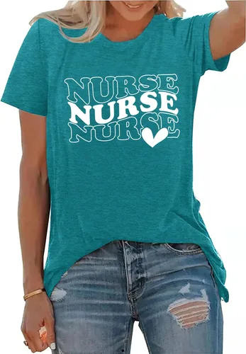 Vista 2 de Camisa de enfermería para mujer, camiseta de escuela de enfermería, inspiración, camisetas de regalo para enfermeras, blusas casuales para enfermeras