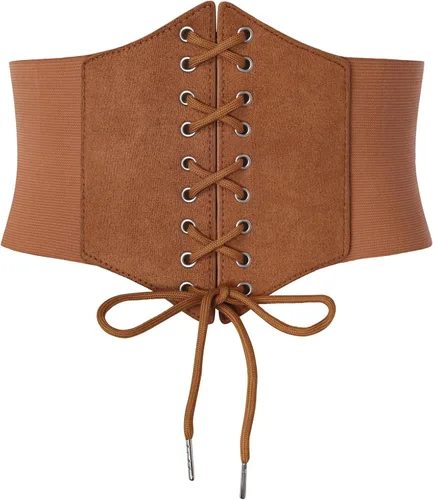 Vista 12 de GRACE KARIN Lace-up Cinch Belt Tied Corset Elastic Waist Belt Negro