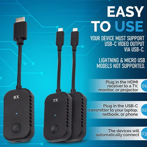 Vista 3 de ClearClick Present+Share (Edición USB-C) - Sistema inalámbrico de presentación y transmisión de video para portátiles y teléfonos inteligentes