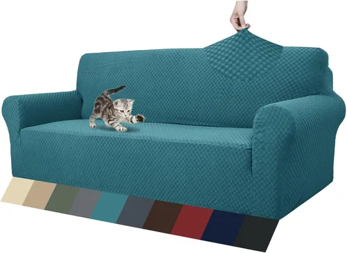 Vista 66 de ZNSAYOTX 1 Funda de silla Jacquard para sala de estar, funda de silla de alta elasticidad con brazos, antideslizante, apta para mascotas, funda