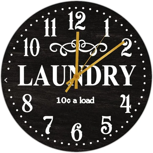 Vista 6 de Five O'clock Somewhere Clock Who Cares It's Five Somewhere Clocks Silent Non-Ticking Relojes de pared de madera de cuarzo de 10 pulgadas, relojes