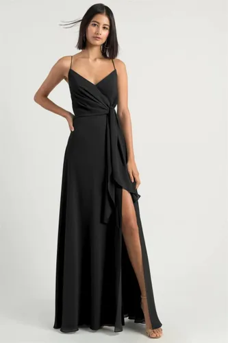 Vista 3 de Vestidos de dama de honor con cuello en V plisado vestidos de fiesta formales de gasa