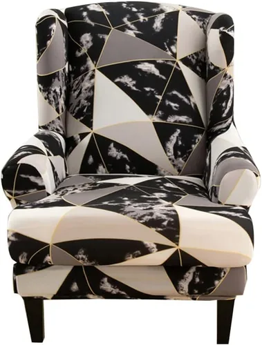 Vista 12 de Fundas para silla Wingback, 2 piezas, estilo americano, fundas elásticas para sillón de ala con parte inferior elástica, protector de muebles
