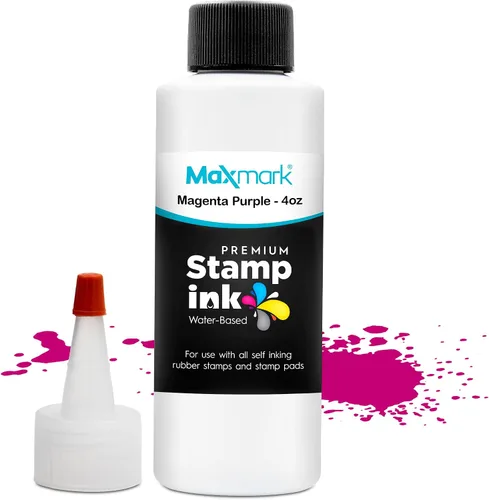 Vista 83 de MaxMark Premium - Tinta de recarga con punta de control en botella para sellos autoentintados, color negro - 1 onza