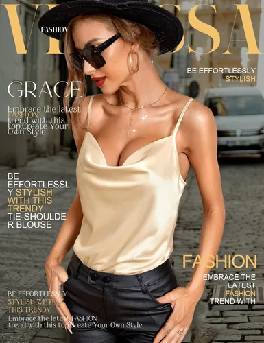 Vista 2 de VIDUSSA Blusa sin mangas con cuello vuelto para mujer