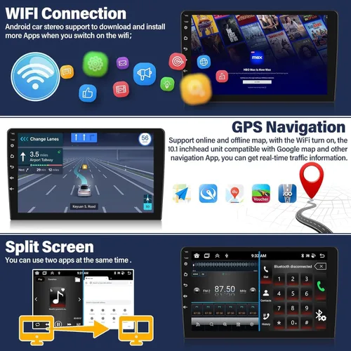 Vista 4 de Radio estéreo Android 15 de 4 núcleos 64G para Mazda 5 2005-2010 con CarPlay Android Auto, pantalla táctil HD de 9 pulgadas, unidad principal