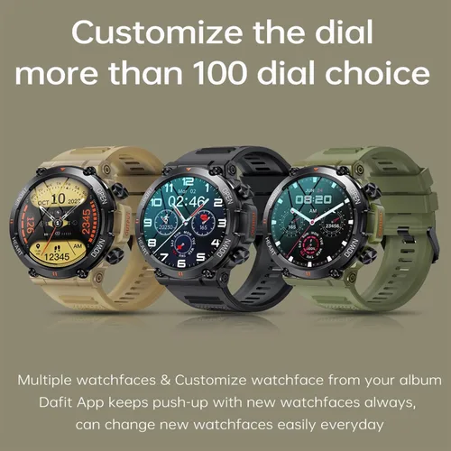 Vista 6 de Diyeeni K56 pro - Relojes inteligentes para exteriores para hombres, reloj de fitness HD de 1.39 pulgadas, monitor de sueño de frecuencia cardíaca