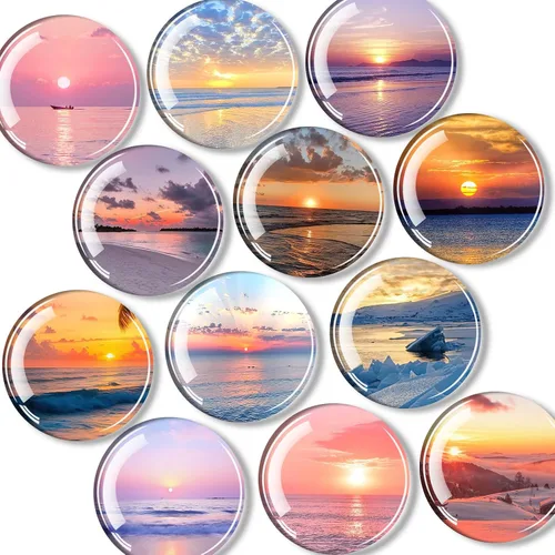 Vista 9 de Qualsen Imanes para nevera, imanes decorativos de vidrio, bonitos imanes fuertes para refrigerador, pizarra blanca, casillero, aula, cocina, oficina