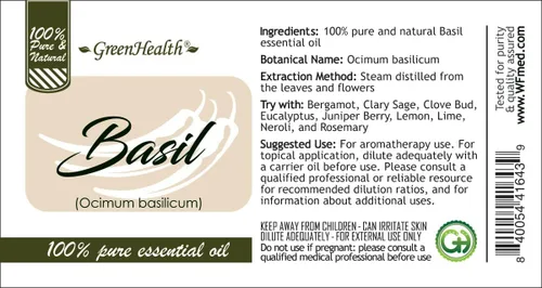 Vista 4 de Albahaca – 1OZ – Aceite Esencial 100% puro – Greenhealth