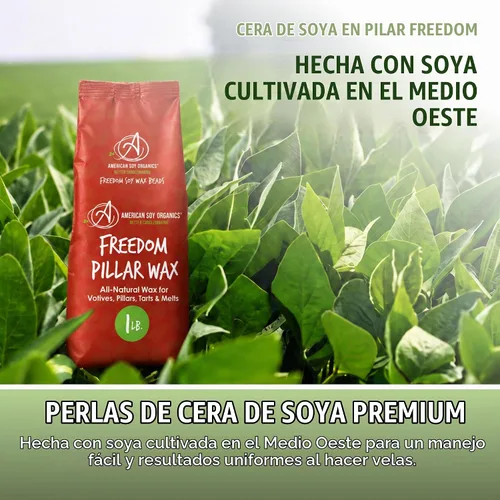 Vista 5 de American Soy Organics Freedom Pillar - Cuentas de cera de soja, cera