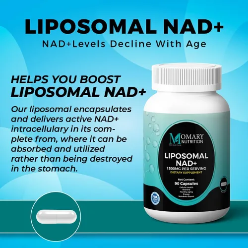 Vista 4 de Suplemento liposomal NAD+ Suplementos NAD mejor calificados para mujeres y hombres con resveratrol y extracto de Knotweed japonés, soporte