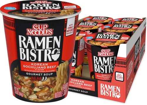 Vista 12 de Nissin Taza de fideos ramen con proteína, sabor a pollo picante con caldo de huesos, 16g de proteína, taza de 2.54 onzas (paquete de 6)