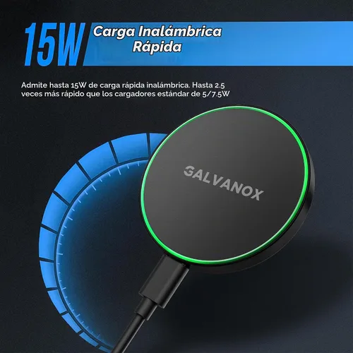 Vista 5 de Cargador magnético para Samsung, carga inalámbrica rápida para Galaxy S26 Ultra, S25 S24 Plus y dispositivos Android - USB tipo C (6 pies)