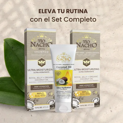 Vista 7 de TIO NACHO Acondicionador Aceite de Coco ultrahidratante, anticaída, Ultra Hidratación, 14 onzas líquidas