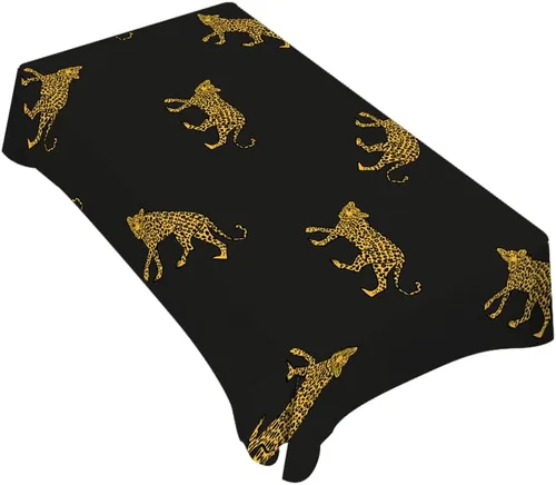 Vista 8 de TKS MITLAN Mantel rectangular de vaca o caballo, 52 x 70 pulgadas, con manchas marrones, piel de animal, estampado de caballo de vaca, mantel