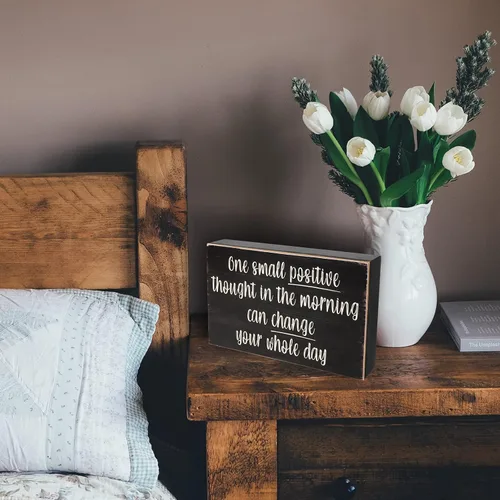 Vista 5 de Esur Letreros de caja negra inspiradores positivos para escritorio de oficina en casa, todo es figurable+un pensamiento positivo