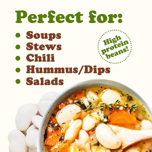 Vista 7 de Food to Live - Frijoles Lima Grandes, 1 Libra - Granos secos de mantequilla. Habas Grandes Cremosas. Buena fuente de proteínas, fibra, hierro