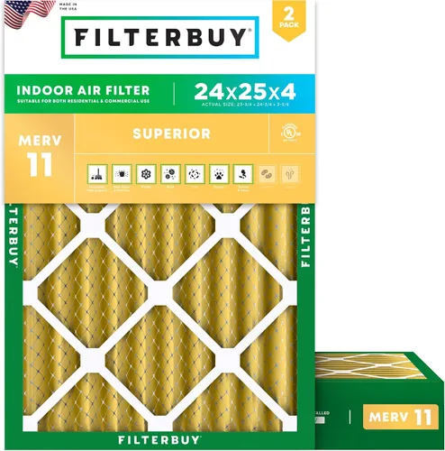 Vista 62 de Filterbuy Filtro de aire MERV 11 de 8 x 14 x 1 pulgadas para defensa de mascotas y alergias (paquete de 2), filtros electrostáticos plisados
