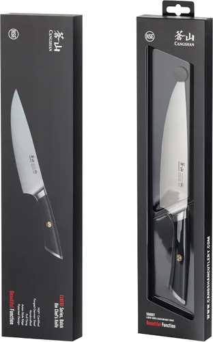 Vista 7 de Cangshan Cuchillos de chef forjados de acero alemán serie ELBERT (negro, 8 pulgadas)