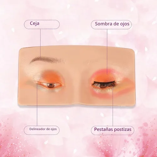 Vista 4 de JimKing - Tabla de maquillaje para practicar maquillaje, para profesionales y principiantes, modelo realista 3D para extensiones de pestañas