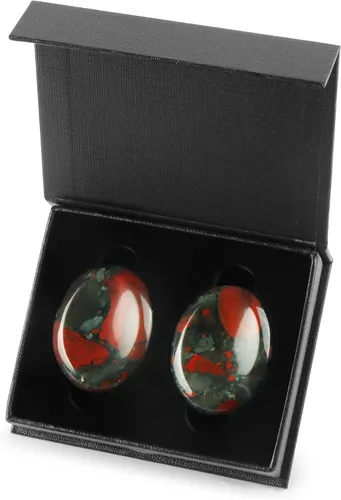 Vista 6 de Artistone Juego de 2 piedras de sangre africanas para el pulgar, piedras curativas naturales pulidas para chakras, para aliviar el estrés