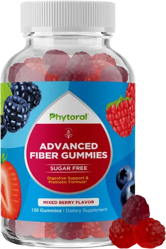 Vista 9 de Gomitas avanzadas de fibra para adultos, suplemento de raíz de achicoria con soporte prebiótico y aceite de coco para la salud intestinal