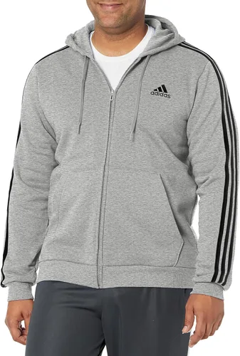 Vista 4 de adidas Sudadera con capucha Essentials de forro polar con 3 rayas y cremallera completa