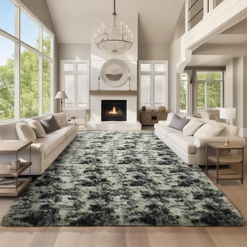 Vista 85 de Ophanie - Alfombras para sala de estar, antideslizante y suave, de felpa grandes y peludas para dormitorio, peludas para niños y niñas, decoración