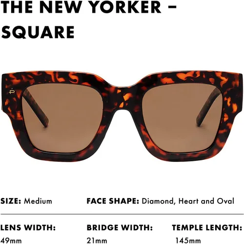 Vista 3 de Prive Revaux The New Yorker Square - Gafas de sol polarizadas hechas a mano con 100% protección UV, para mujer