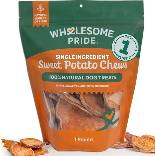Vista 10 de Wholesome Pride - Caprichos de batata – premios naturales para perros – veganos, sin gluten y sin granos Sin conservantes, 100% batata, suavemente
