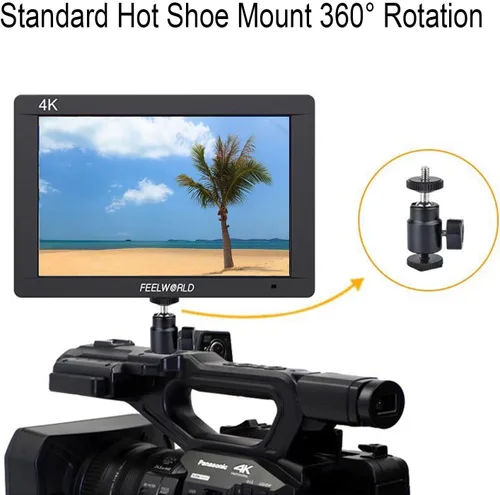 Vista 4 de FEELWORLD FW703 7 pulgadas 1920x1200 IPS Full HD DSLR en cámara Monitor de campo 3G SDI 4K HDMI entrada salida asistencia de video enfoque pico