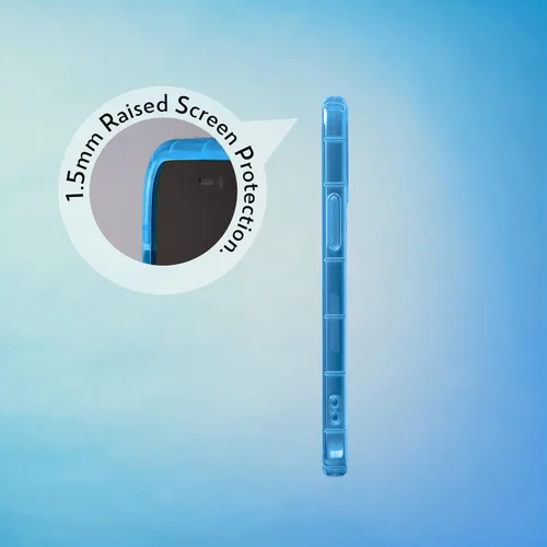 Vista 4 de SteepLab Funda con resaltador de neón para iPhone, funda Grippy Jelly con bolsillos protectores de aire (azul celeste, iPhone 12 y iPhone 12 Pro)