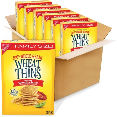 Vista 25 de Wheat Thins Galletas con un toque de sal, bajas en sodio, galletas integrales de trigo, paquetes a granel, 6 cajas de 8.5 onzas cada una Galletas
